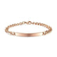 Unisex Titanium Steel Curved Plate Rose Gold Plated Bracelet - EX-STOCK Canada