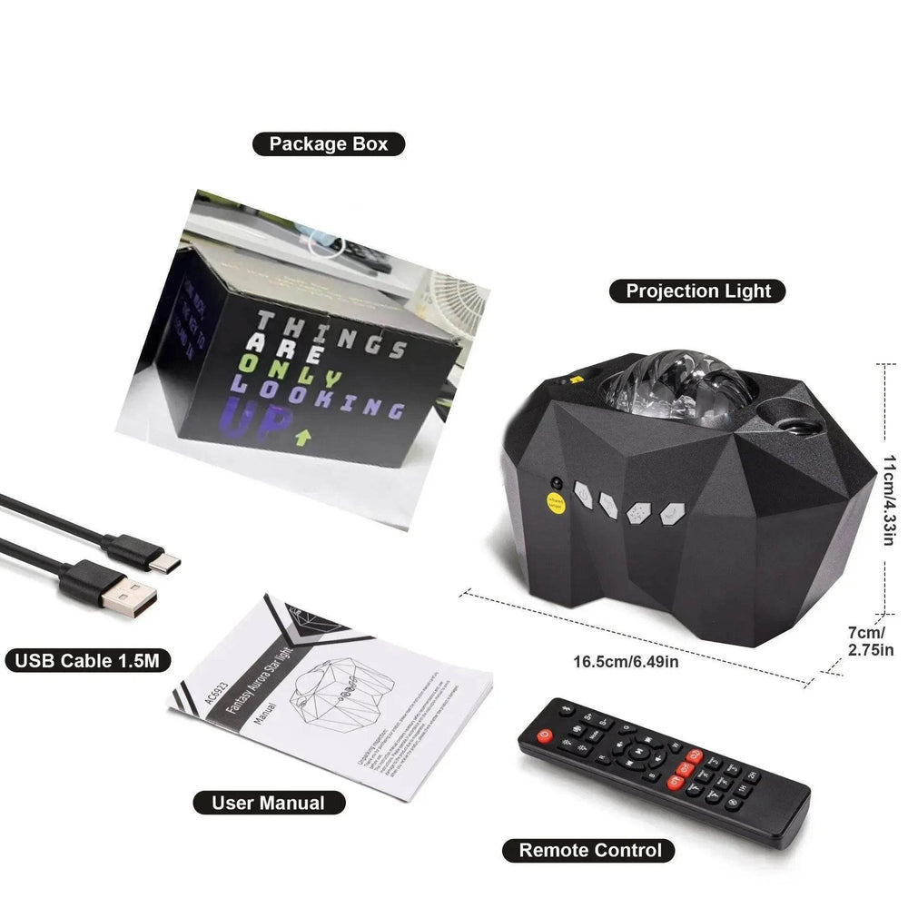 USB-Wasser-Muster Bluetooth-Musik Ozean-Stern-Projektorlampe - EX-STOCK Canada
