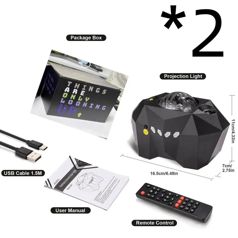 USB-Wasser-Muster Bluetooth-Musik Ozean-Stern-Projektorlampe - EX-STOCK Canada