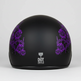 VOSS 707FRP Black Skull and Rose Half Helmet with Peak 