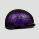 VOSS 707FRP Black Skull and Rose Half Helmet with Peak 