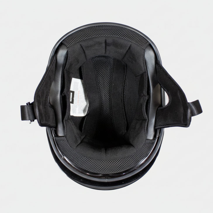 VOSS 707FRP Black Skull and Rose Half Helmet with Peak 