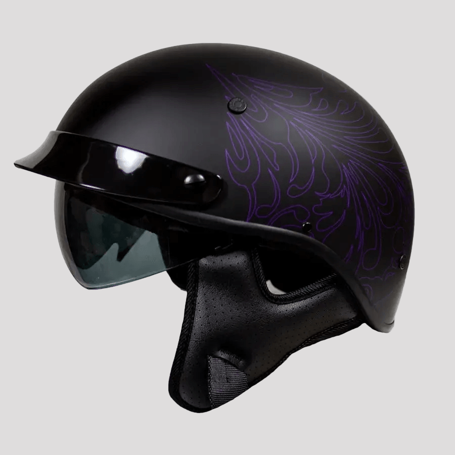 Casco Mezzo VOSS 707FRP Viola Paisley con Visiera 