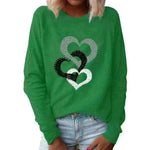 Valentine's Day Love Print Round Neck Long Sleeve Sweater - EX-STOCK CANADA