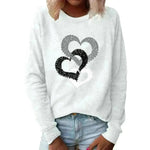 Valentine's Day Love Print Round Neck Long Sleeve Sweater - EX-STOCK CANADA