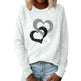 Valentine's Day Love Print Round Neck Long Sleeve Sweater - EX-STOCK CANADA