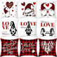 Valentine's Day Red Cartoon Letter Series Peach Skin Sofa Pillowcase - EX-STOCK CANADA