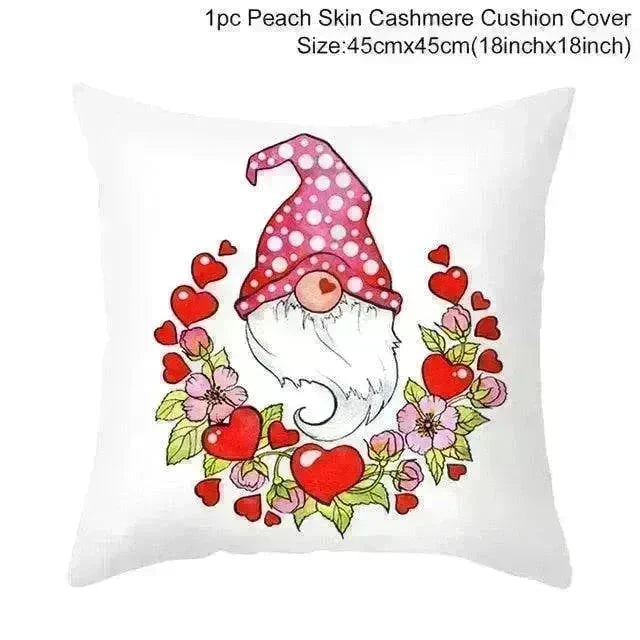 Valentine's Day Red Cartoon Letter Series Peach Skin Sofa Pillowcase - EX-STOCK CANADA