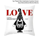 Valentine's Day Red Cartoon Letter Series Peach Skin Sofa Pillowcase - EX-STOCK CANADA