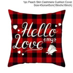 Valentine's Day Red Cartoon Letter Series Peach Skin Sofa Pillowcase - EX-STOCK CANADA