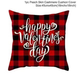 Valentine's Day Red Cartoon Letter Series Peach Skin Sofa Pillowcase - EX-STOCK CANADA