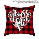 Valentine's Day Red Cartoon Letter Series Peach Skin Sofa Pillowcase - EX-STOCK CANADA