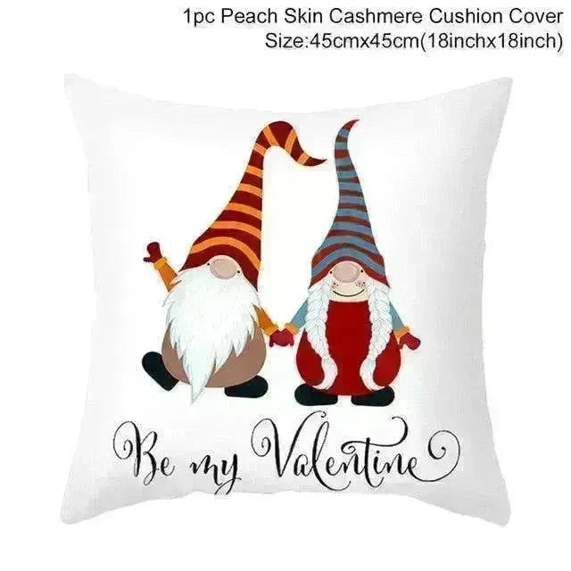 Valentine's Day Red Cartoon Letter Series Peach Skin Sofa Pillowcase - EX-STOCK CANADA