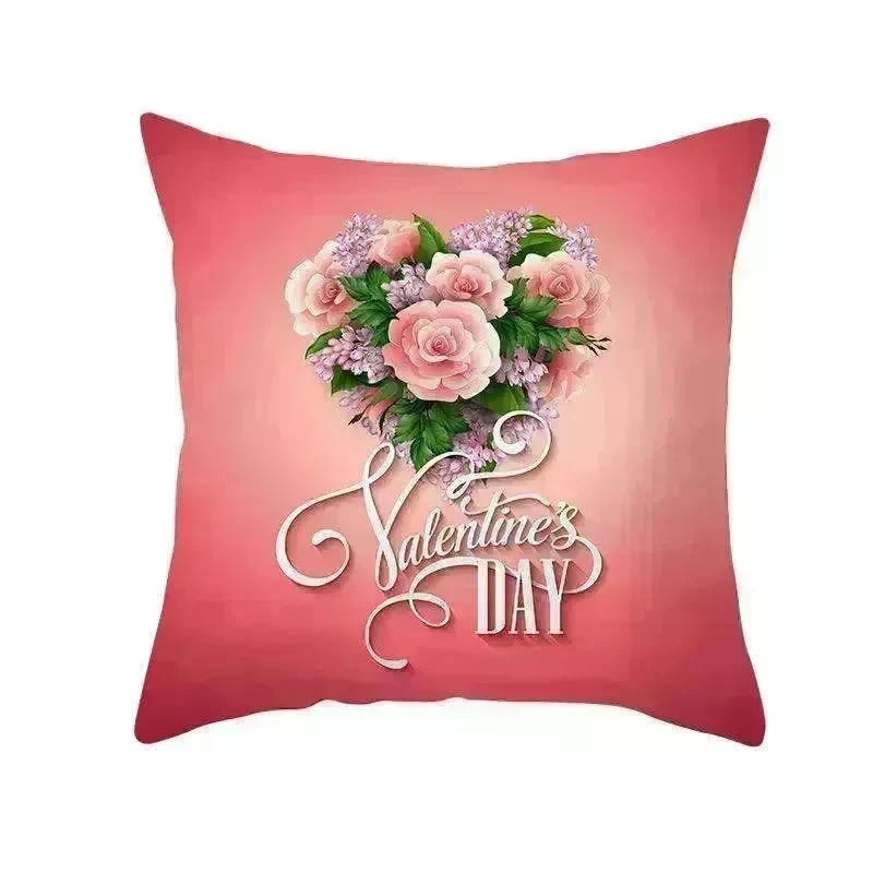 Valentine's Day Red Heart Linen Pillowcase - EX-STOCK CANADA