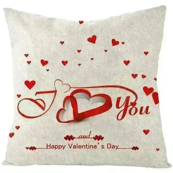 Valentine's Day Red Heart Linen Pillowcase - EX-STOCK CANADA