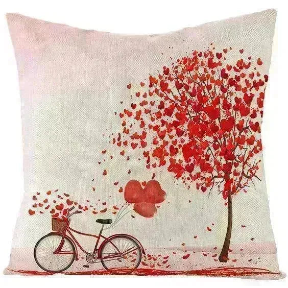 Valentine's Day Red Heart Linen Pillowcase - EX-STOCK CANADA
