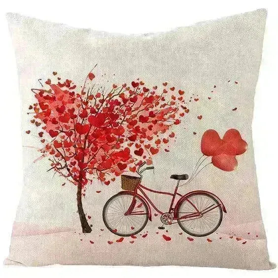 Valentine's Day Red Heart Linen Pillowcase - EX-STOCK CANADA