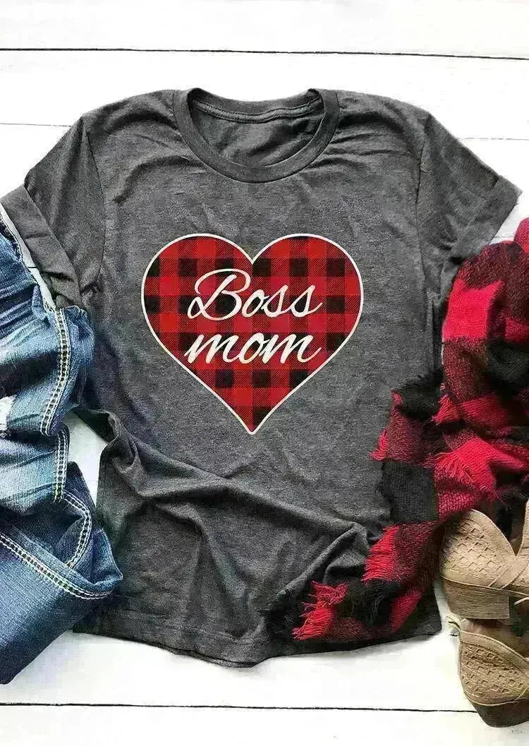 Valentine's Day Women's Top Printed Round Neck Short Sleeve - EX-STOCK CANADA