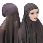 Veiled Arab Ladies Chiffon Turban Scarf Set - EX-STOCK Canada