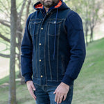 Versatile Denim Vest with Hoodie EX-STOCK Canada 