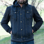 Versatile Denim Vest with Hoodie EX-STOCK Canada 