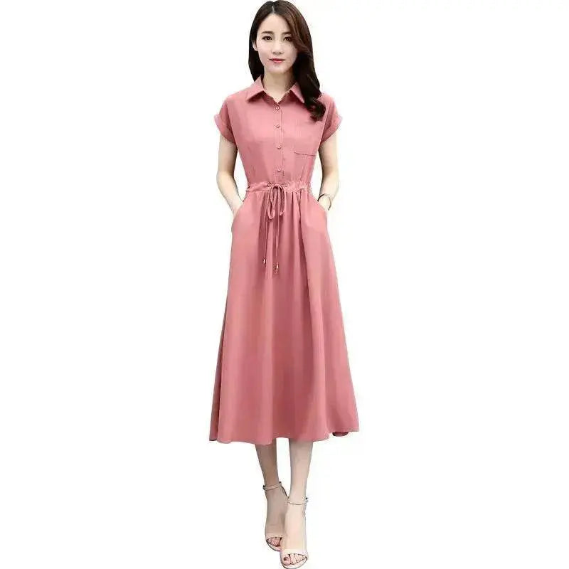 Waist-tight Slimming Elegant Casual Long Dress - EX-STOCK Canada