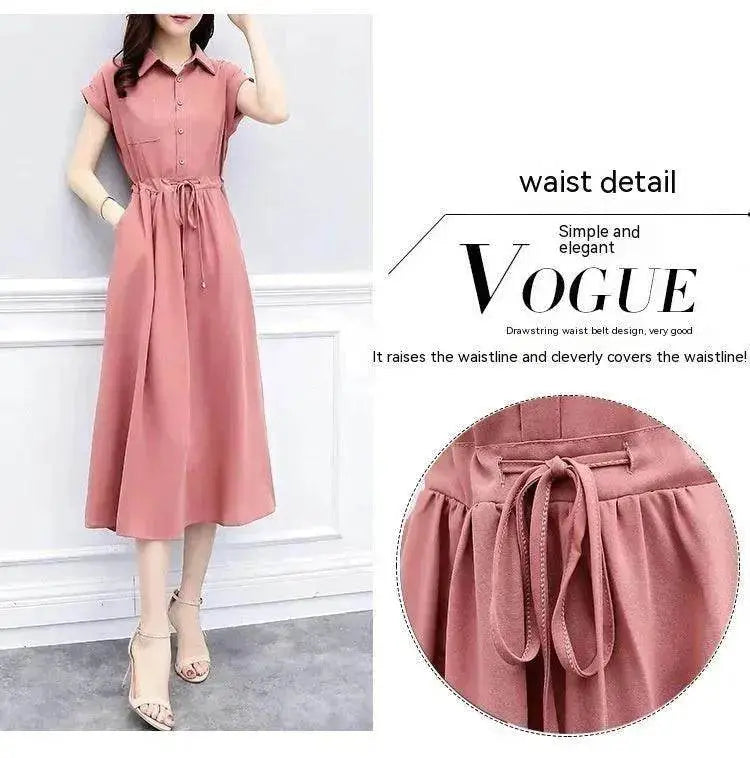 Waist-tight Slimming Elegant Casual Long Dress - EX-STOCK Canada
