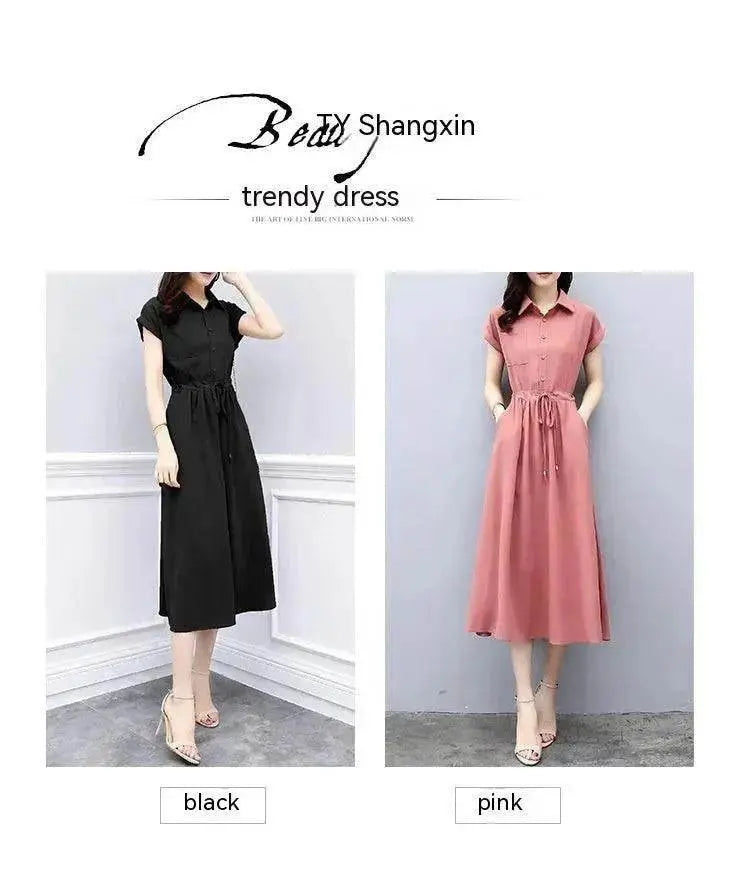 Waist-tight Slimming Elegant Casual Long Dress - EX-STOCK Canada