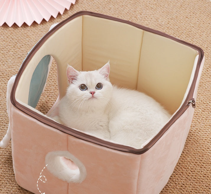 Cat House Removable And Washable Cat Bed Pet Supplies Enclosed Cat House Villa EX-STOCK Canada 