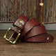 Washed-out Vintage First Layer Cow Leather Pin Buckle Jeans Belt - EX-STOCK CANADA