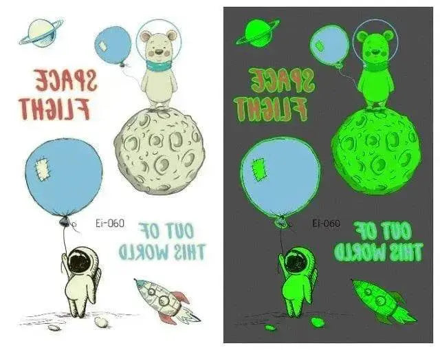 Waterproof kids aerospace luminous tattoo stickers - EX-STOCK Canada