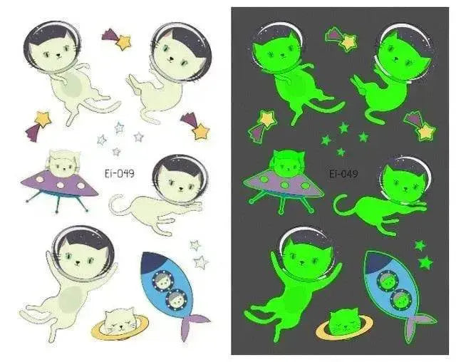 Waterproof kids aerospace luminous tattoo stickers - EX-STOCK Canada