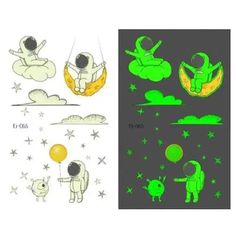 Waterproof kids aerospace luminous tattoo stickers - EX-STOCK Canada