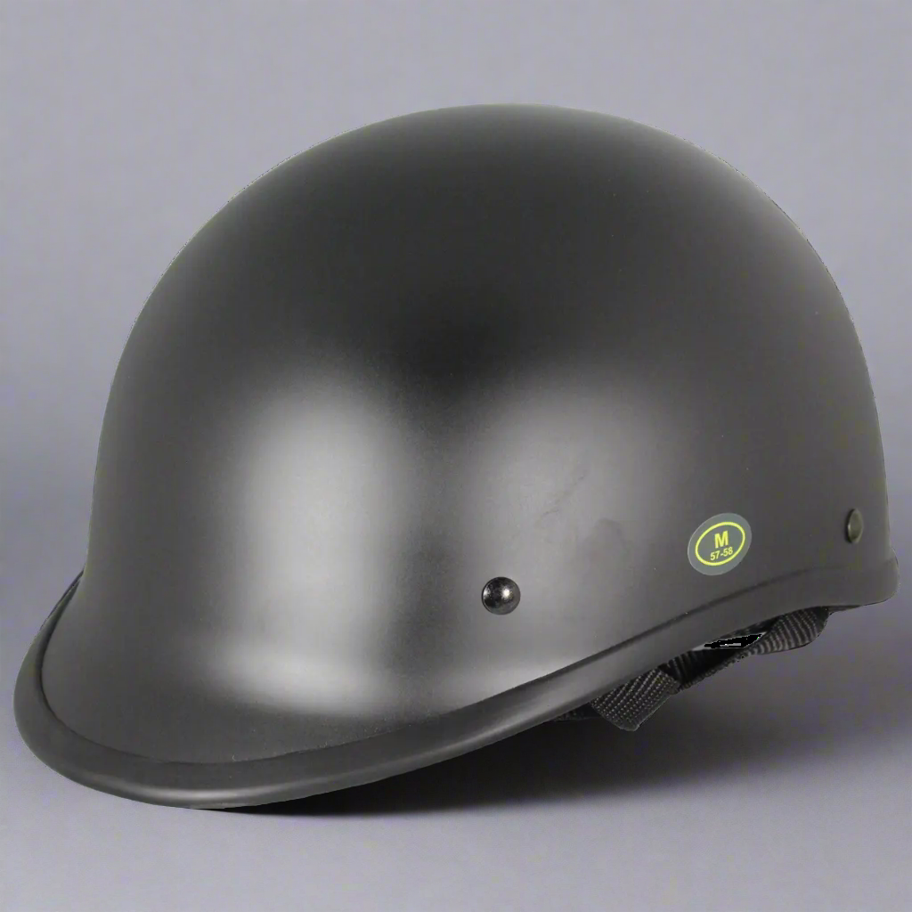 West Coast Leather Black Peak Half Helmet EX-STOCK Canada 