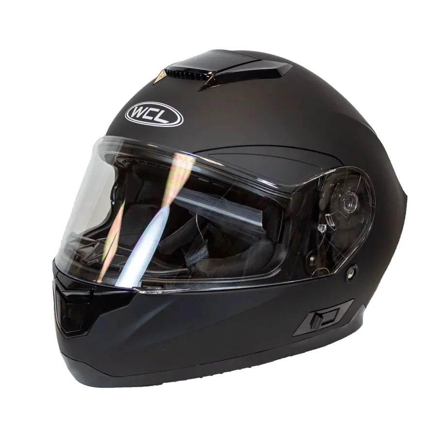 West Coast Leather Full Face Matte Black Helmet EX-STOCK Canada 