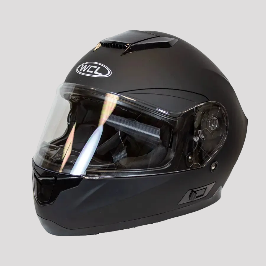 West Coast Leather Full Face Matte Black Helmet 