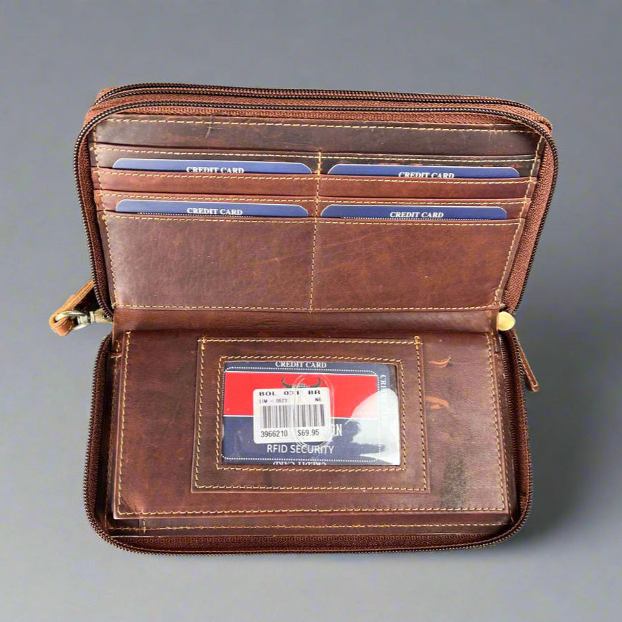 Portefeuille-pochette zippé pour femmesEX-STOCK Canada 