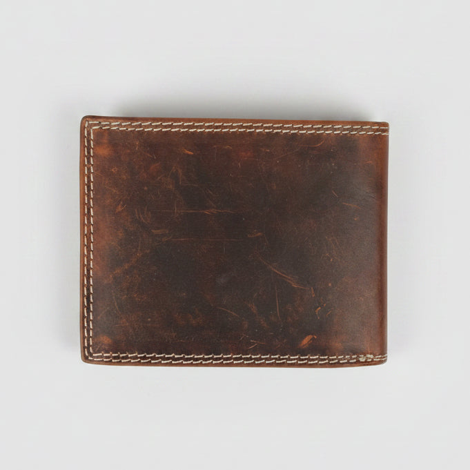 Men’s Steer Embossed Bifold Leather Wallet 