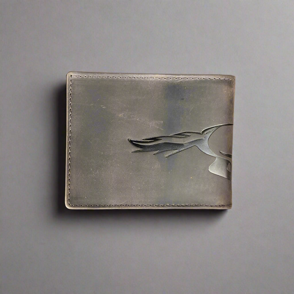 Men’s Cow Leather Mustang Embossed Bifold Wallet EX-STOCK Canada 