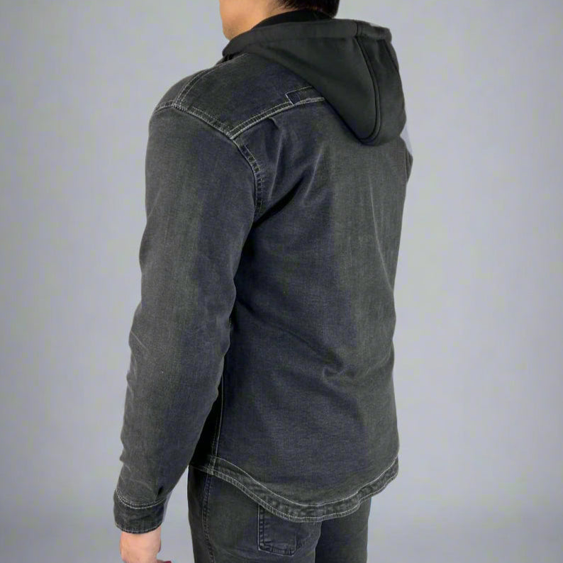 Men’s Armored Denim Shirt with Removable Hoodie EX-STOCK Canada 
