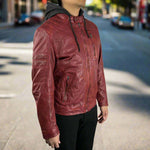 Men's Sheep Leather Jacket with Removable Hoodie EX-STOCK Canada 
