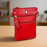 Greenwood Leather Mini Crossbody Bag with 3 Zipper Pockets EX-STOCK Canada 
