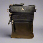 Greenwood Leather Mini Crossbody Bag with 3 Zipper Pockets EX-STOCK Canada 