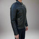 Men’s Sheep Leather Jacket. 4-Pocket, Stand Snap Collar & Silver Zippers EX-STOCK Canada 
