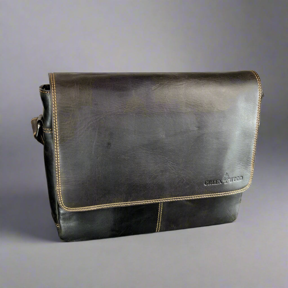 Greenwood Leather Messenger Laptop Bag EX-STOCK Canada 