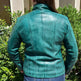 Women's Classic Lamb Leather Jacket. Round Collar with Studs, 4 Zippered Pockets & Shoulder Accent Stitching 