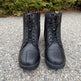 Men's Sneaker Biker Boots. Black Cowhide Leather with Lace-Up & Side Zip EX-STOCK Canada 