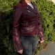 Women's Premium Lamb Leather Moto Jacket with Asymmetrical Zippers 
