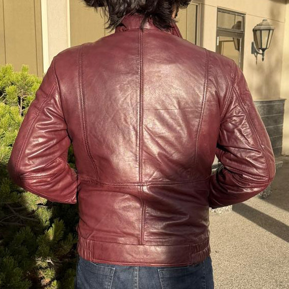 BOL Men's Double Collar Leather Bomber Jacket EX-STOCK Canada 