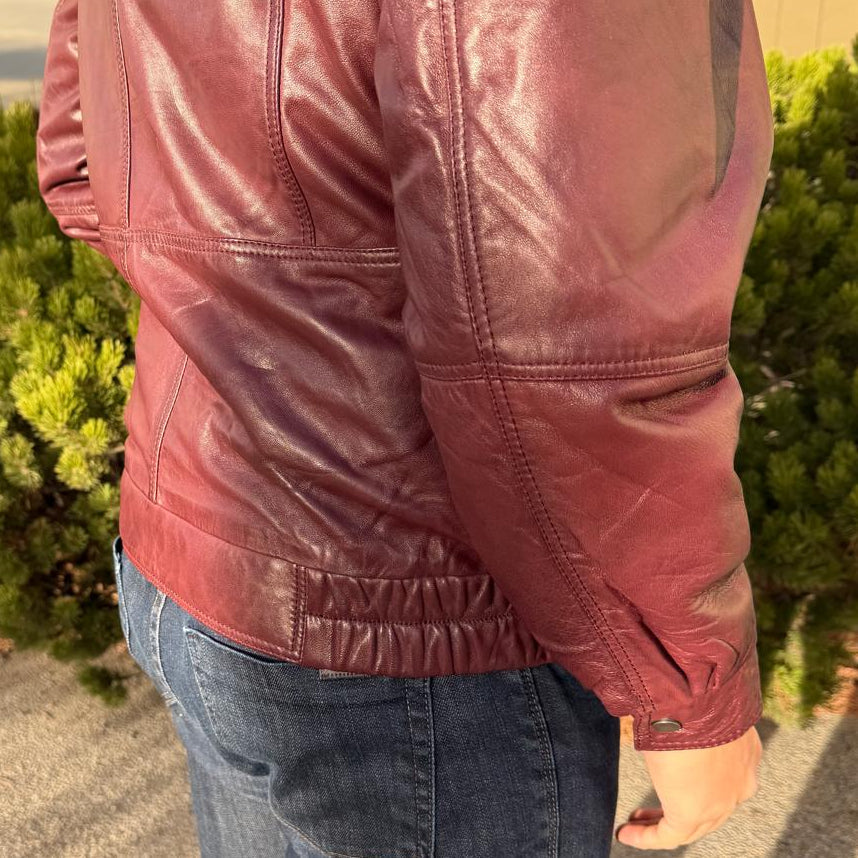 BOL Men's Double Collar Leather Bomber Jacket EX-STOCK Canada 